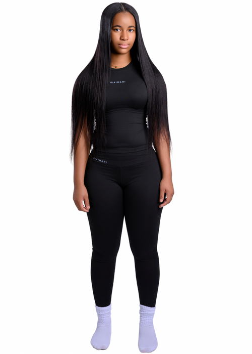 Crewneck Short Sleeve Leggings Set