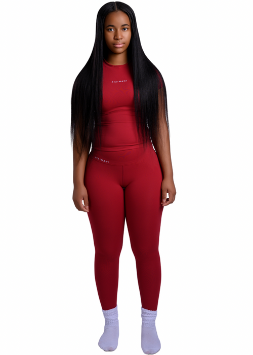 Crewneck Short Sleeve Leggings Set